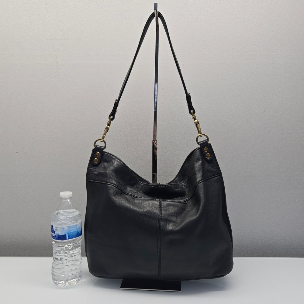 HOBO Pier Slouchy Shoulder Bag Large Black Genuine Leather Hobo Minimalist Boho